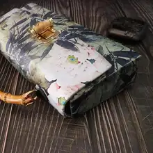 竹柄デザインの手提げバッグ【手作り・中華風・パーティー用】