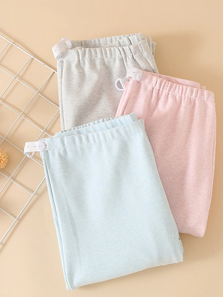 調整可能なマタニティスリープパンツ：春秋冬用のコットンルーズフィットで妊娠期に最適な着心地