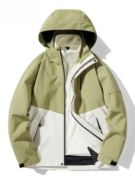 防風機能付き秋冬用アウトドアジャケット【男女兼用・取り外し可能・加圧フリース・暖かい】