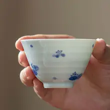 高級景徳鎮製 陶器ティーカップ【蓮の葉デザイン・茶器用・1個】