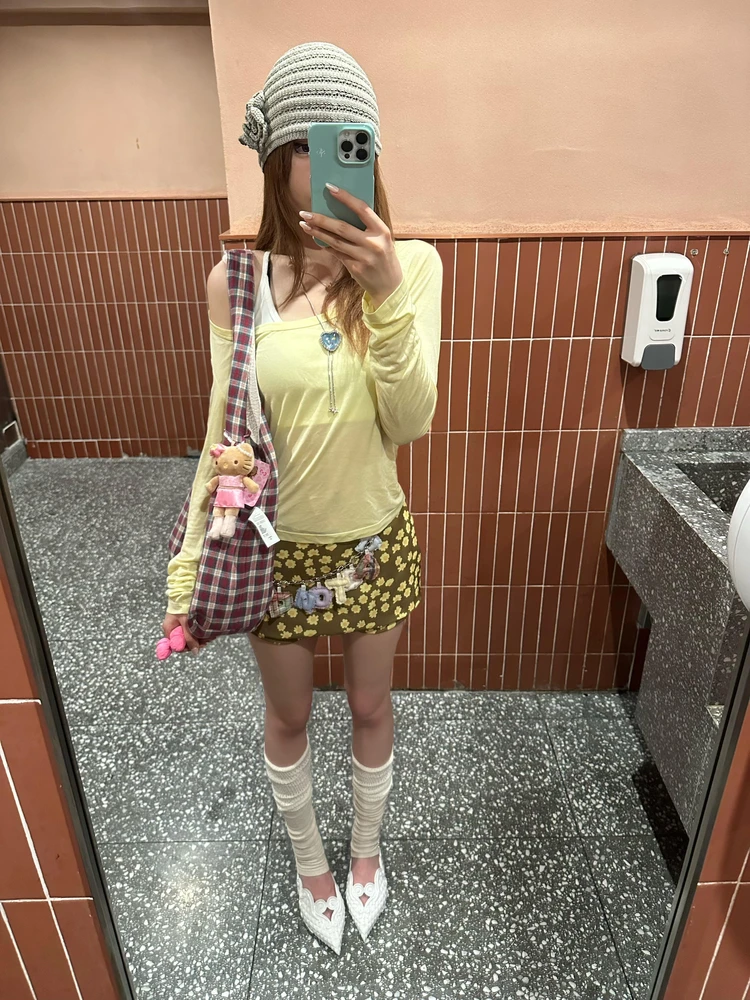 フラワープリントのグリーンフレアスカート：love おしゃれ に必要なAライン短裙の実用性とスタイル分析