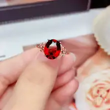 S925シルバー製 ローズゴールドコーティング ガーネットリング【女性用・オープンバンド・ワインレッド】