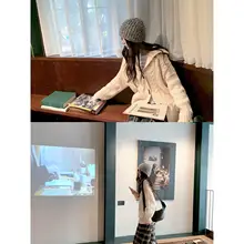 レトロ調の三色ニットカーディガン【牛角ボタン・ケーブル編み・極上の柔らかさ】