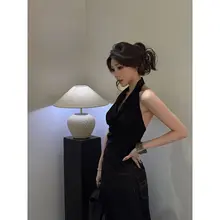 デザイン性のあるバックオープンキャミソール【フィット感・夏用・女性用】