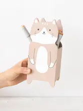 猫デザインのかわいいペンスタンド【おしゃれな収納ボックス・子供部屋やオフィスに最適】