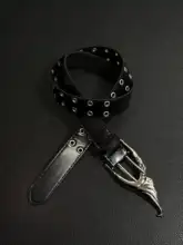個性的デザイン！ヴィンテージ風パンクスタイルのバックルベルト【ユニセックス・オリジナルロックデザイン】