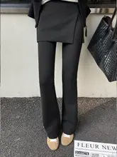 デザイン性の高い高腰カジュアルパンツ【重厚感あるコットン・サイドスリット・微ラッパシルエット】