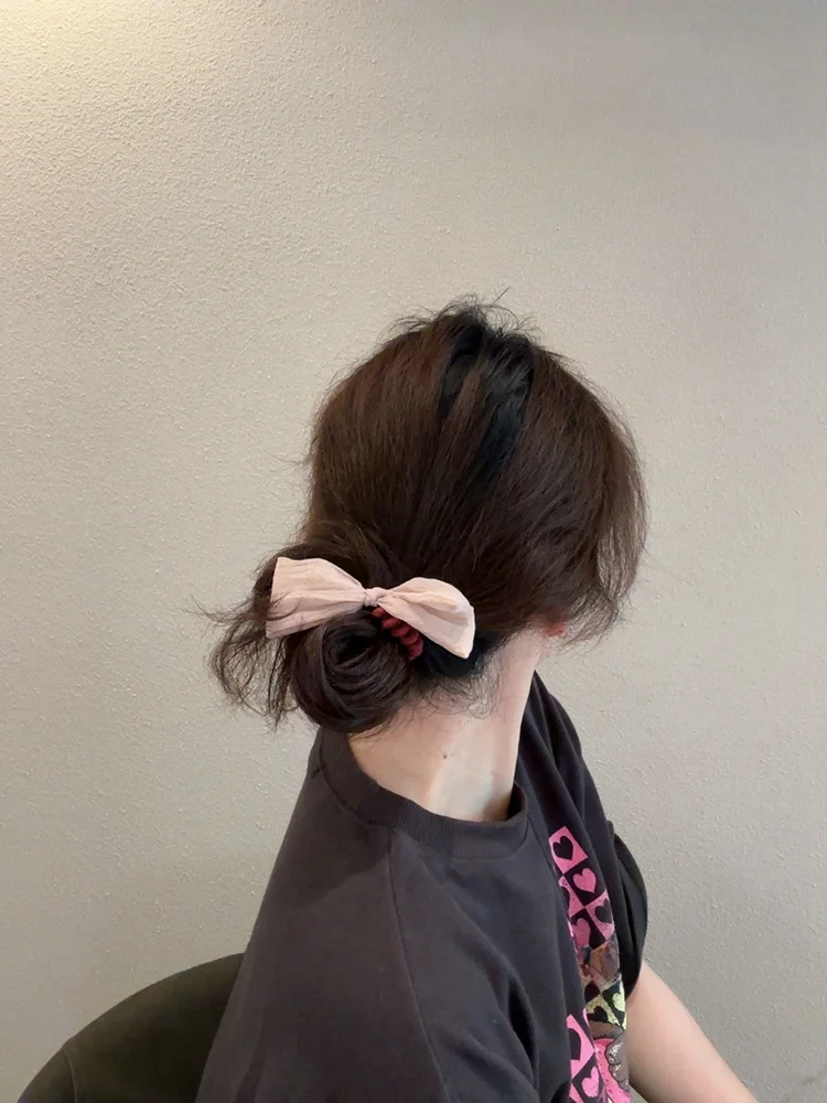 布製リボンヘアゴム：法式デザインの高弾力発飾アイテム