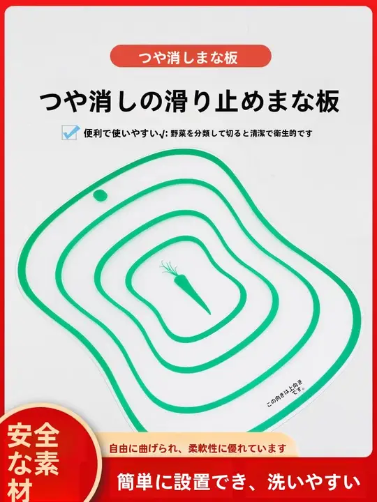 透明プラスチック製 食品級カッティングボード【防カビ・薄型・厨房用】