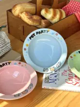 ペット用カラフル陶器ボウル【猫用・犬用・栄養満点・アニメーションデザイン】
