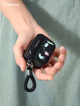 可愛い猫耳型 エアポッドプロ用ヘッドフォンケース【ブラック・宝石デザイン・磁吸式・高級感】