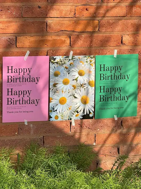 誕生日パーティー装飾用アルファベットポスター【シンプルデザイン・写真撮影用】