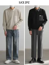 洗練されたデザイン！長袖シャツカラー上衣【メンズ・春秋用・重ね着風】（セットアップ対応）