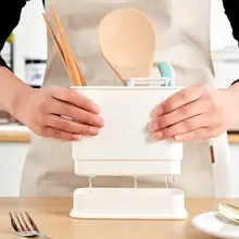 洗面器付きの日本風箸立て【底抜き洗浄可能・プラスチック製・収納ボックス】