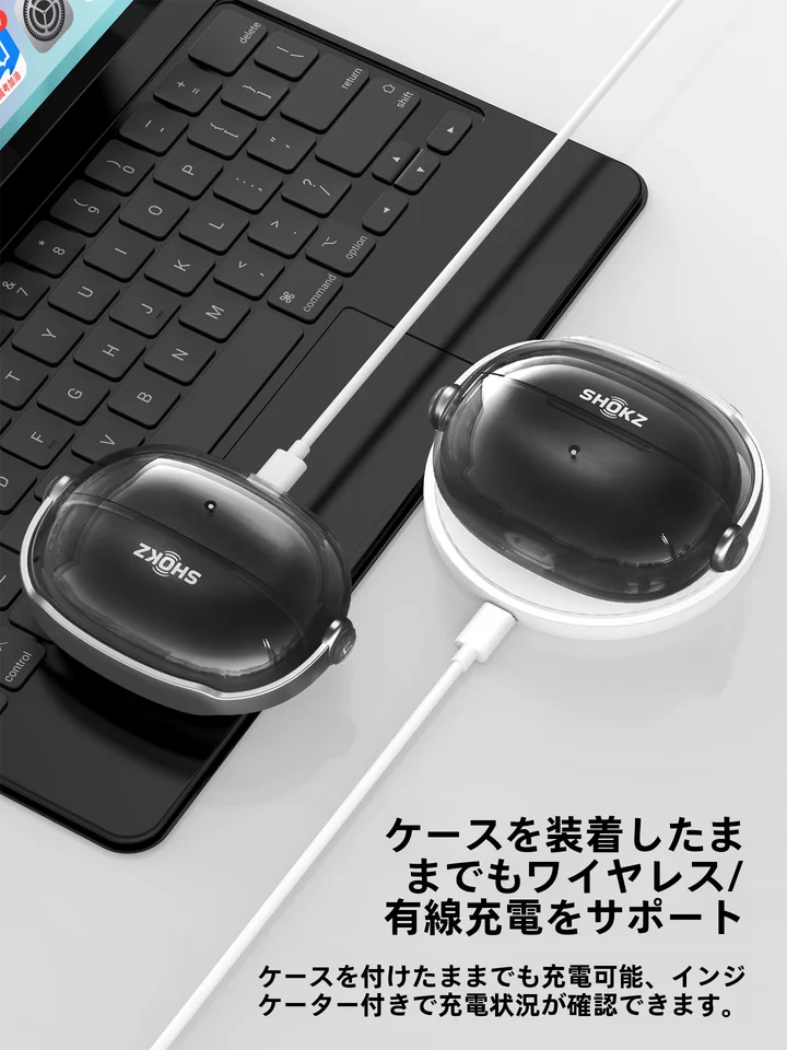 耳栓型Bluetoothイヤホン用クリエイティブクリアケース【回転ロック機能・防失・耐衝撃・ソフトシェル】