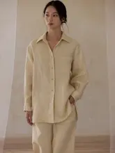 リネン混素材のウォッシャブルワイドシャツ【シンプルデザイン・通勤向け・アイロン不要】