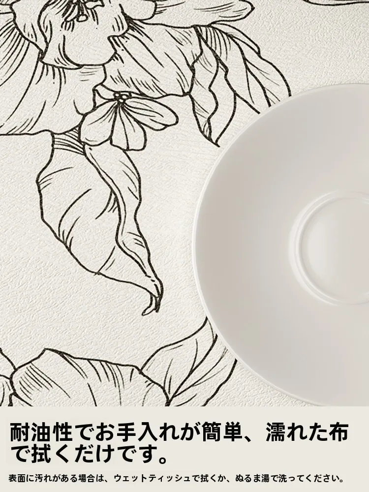 中古雨林デザインのテーブルマット：ins風の花卉パターンが特徴的な高級感のあるダイニングマット