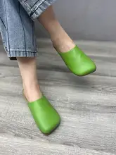真皮製のフラットサンダル【シンプルデザイン・スクエアトゥ・女性用】