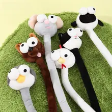 かわいいアニマルマスコット付きの長い首のバッグチャーム【毛 Plush・デコレーション用】
