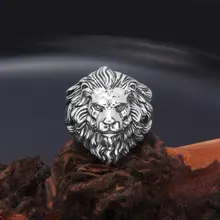 S925純銀のライオンヘッドリング【メンズ・ビンテージ風・開口デザイン】