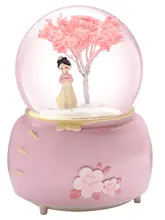 桜の舞うプリンセスドール音楽ボックス【水晶球・雪が舞う・子供用誕生日ギフト】