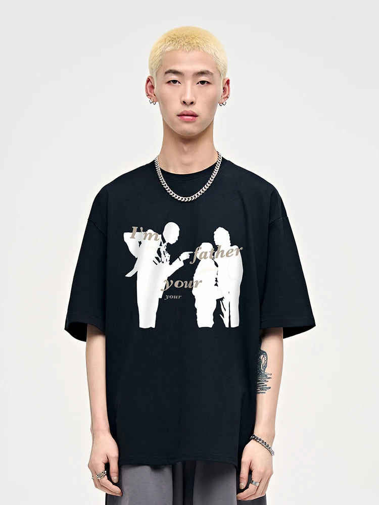 ユニークキャラクター プリント メンズ半袖Tシャツ：ストリートアートのインスピレーションを日常に