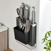 穴あけ不要の壁掛け包丁スタンド【単品用・キッチン収納】