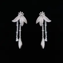 ダイニーニのデイジーロングピアス＆ネックレスセット【エレガントデザイン・パーティー用・結婚式アクセサリー】