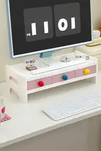 デスク用モニター台【二層構造・オフィス向け・収納に便利】