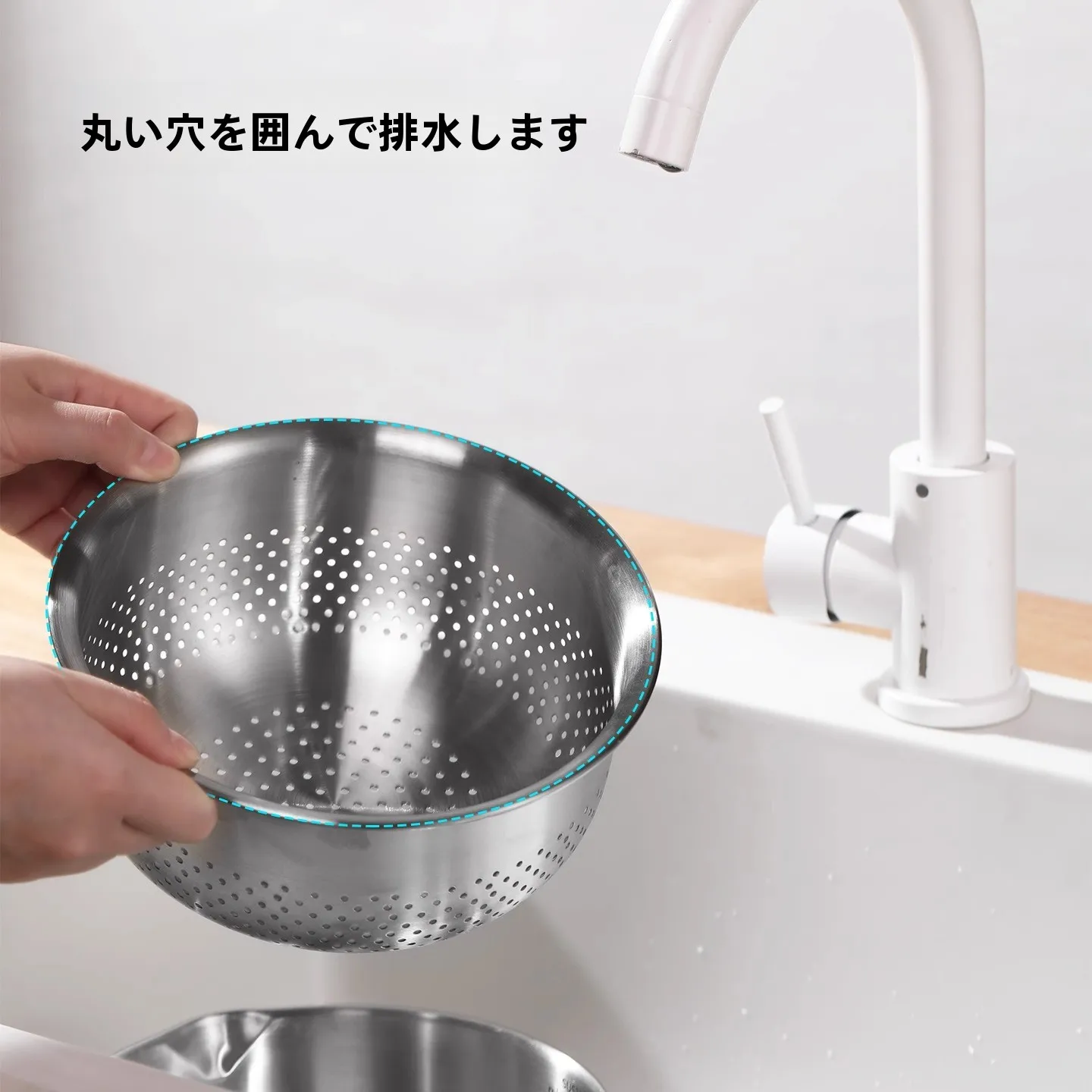 食品グレード304ステンレス洗面器：キッチンシンクサイズに最適な円形デザインの実用性解析