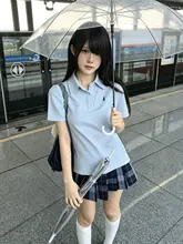夏用プレーンポロシャツ【学生向け・短袖・カジュアルスタイル】（セットアップ対応）