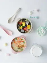子供用 転倒防止 耐熱ベビー食器セット【かわいいデザイン・スプーン付き・家庭用】