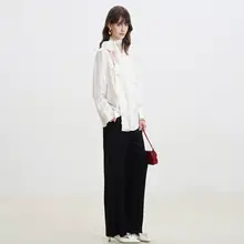真丝飘带付きルーズシャツ【フランススタイル・ファッショナブル・オールマイティ】