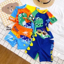 可愛いキャラクター柄の男児用水着【速乾・分体式・中小童向け】（セットアップ対応）