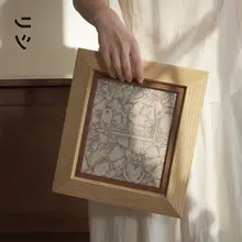 レトロデザインの木製フレームディスプレイ【栗石重なり・インテリア装飾用・テーブル用】