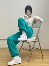 GQSTORE レディース ワイドレッグ ジョガーパンツ【ホワイト・ルーズフィット・ストレッチ・カジュアル】