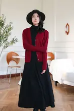 シンプルで使いやすいニットカーディガン【Vネック・女性用・秋冬用・スリムフィット】