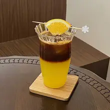 広口ガラスコップ【ドリップコーヒー・ストライプデザイン・アイスラテ用】