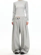 高級感漂うユニセックスカジュアルワイドパンツ【ストレート・通勤対応】