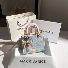 中式デザインのレトロスタイル手提げバッグ【粉色と青のコントラスト・女性用】