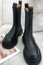 真皮製 通気性 中筒ブーツ【厚底・チェルシータイプ】