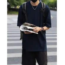プレミアムウォッシュ加工の無地Tシャツ【メンズ・ルーズフィット・クルーネック・短袖】