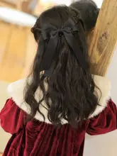 子供用 赤いリボンヘアクリップ【新年・女の子用・飾り帯付き】