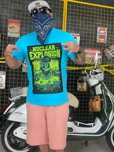 夏用 メンズ 半袖Tシャツ【コットン100%・フィット・淡いブルー】