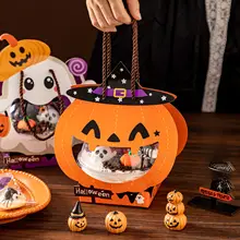 ハロウィンケーキボックス【ジャック・オー・ランタンデザイン・手提げ小物入れ】