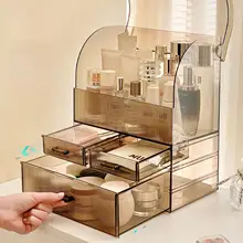 高級感あふれる化粧品収納ボックス【デスクトップ用・防塵・メイクブラシ・フェイスマスク整理】