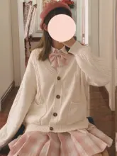 女子用ニットカーディガン【Vネック・JK風・軽やか】