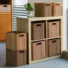 ナチュラルなデザインの収納バスケット【多用途・キッチンやバスルームに最適・整理整頓】（セットアップ対応）