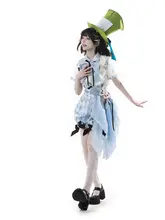 ロリータ風 ブルー＆ホワイトチェック プリンセスシャツとショートパンツ（セットアップ対応）