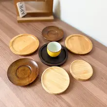 円形コースター【濃色木製・アフタヌーンティー用トレイ・お菓子やスナック用】
